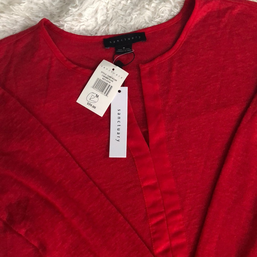 Sanctuary drop shoulder lightweight knit top. - Picture 2 of 6